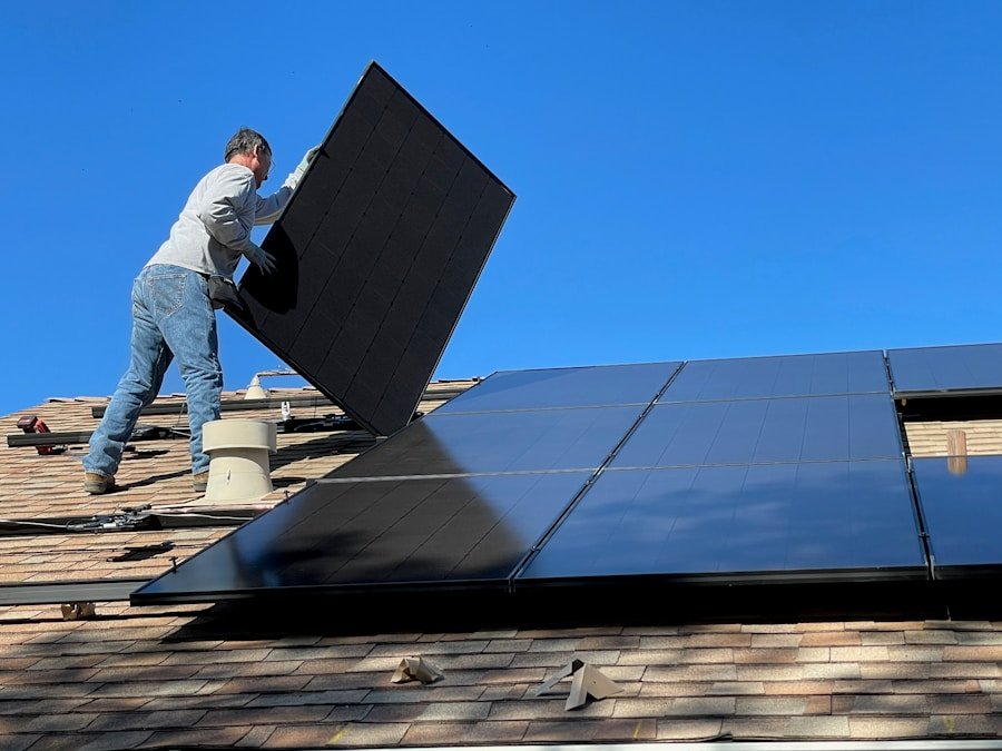 Rooftop solar installation complete on Indian home